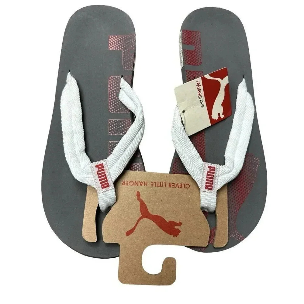 PUMA White Flip-Flops Beach Sandals Mens